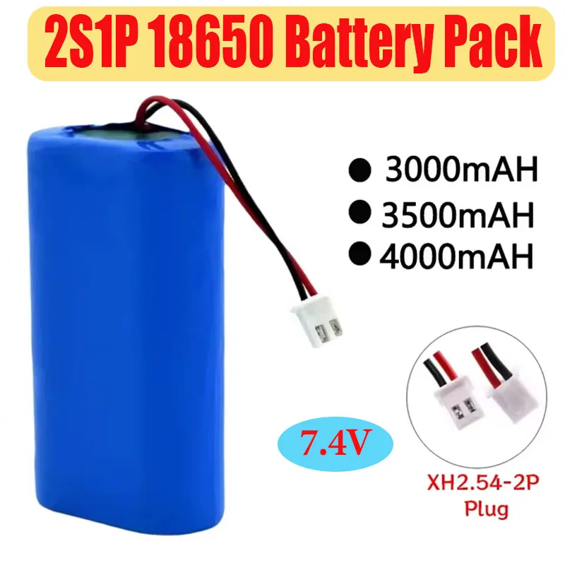 7.4V 18650 Battery Pack 2S1P Batteries XH2.54 PLUG 1500mah 3000mah 3500mah 4000mah 1500mah 3400mah Rechargeable Battery Plug+PCB