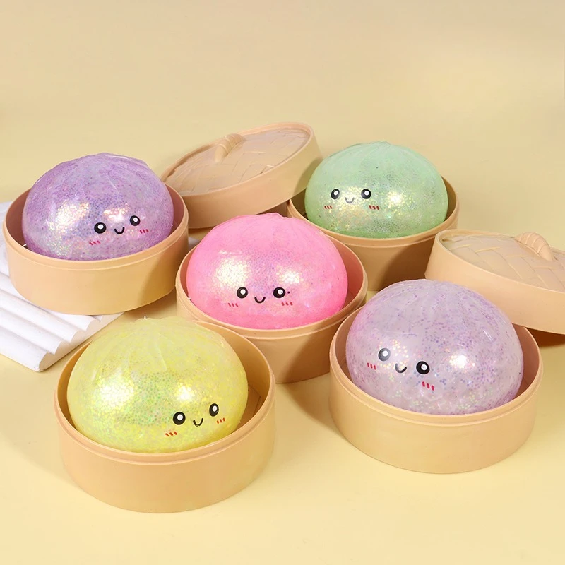 Slow Rising Dumpling Squishy Stress Ball Cute Food Simulation Fidget Toy Soft Squeeze Sensory Relief for Adults Office Anxiety