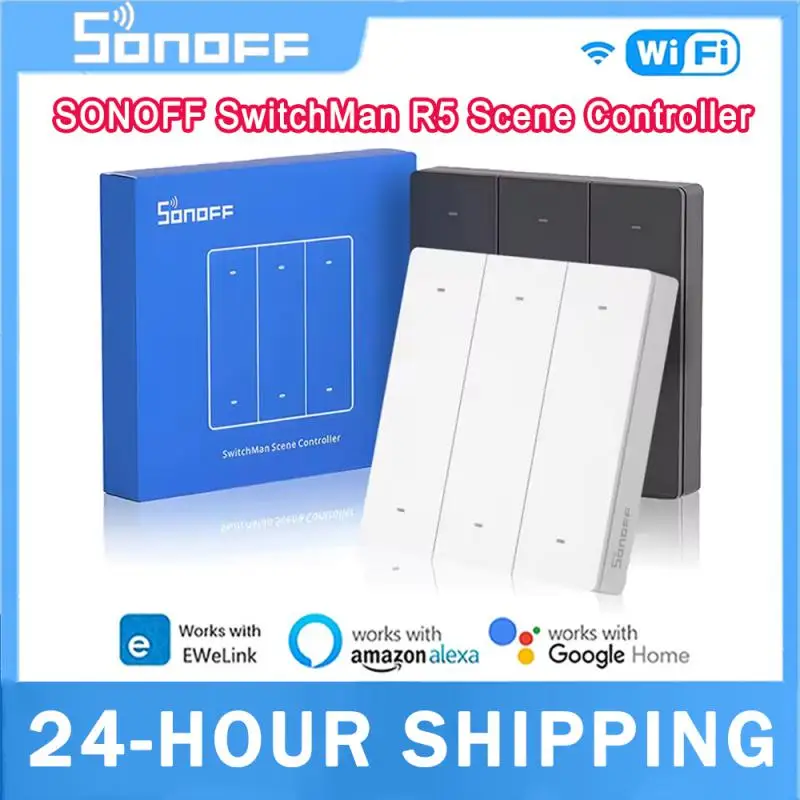 SONOFF SwitchMan R5 Беспроводной контроллер сцены Wi-Fi 6-клавишный настенный переключатель EWeLink-пульт дистанционного управления Умный дом с Alexa Google Home