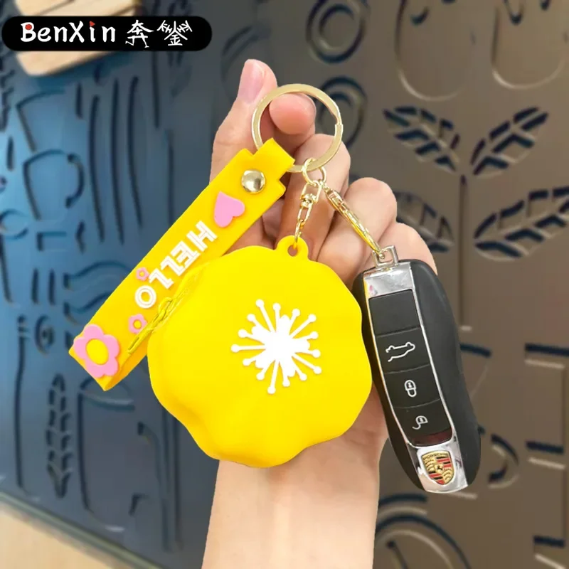 Dompet koin bunga kartun lucu Minso 2025, gantungan kunci, liontin, gantungan kunci, dan tempat kartu yang indah untuk anak-anak