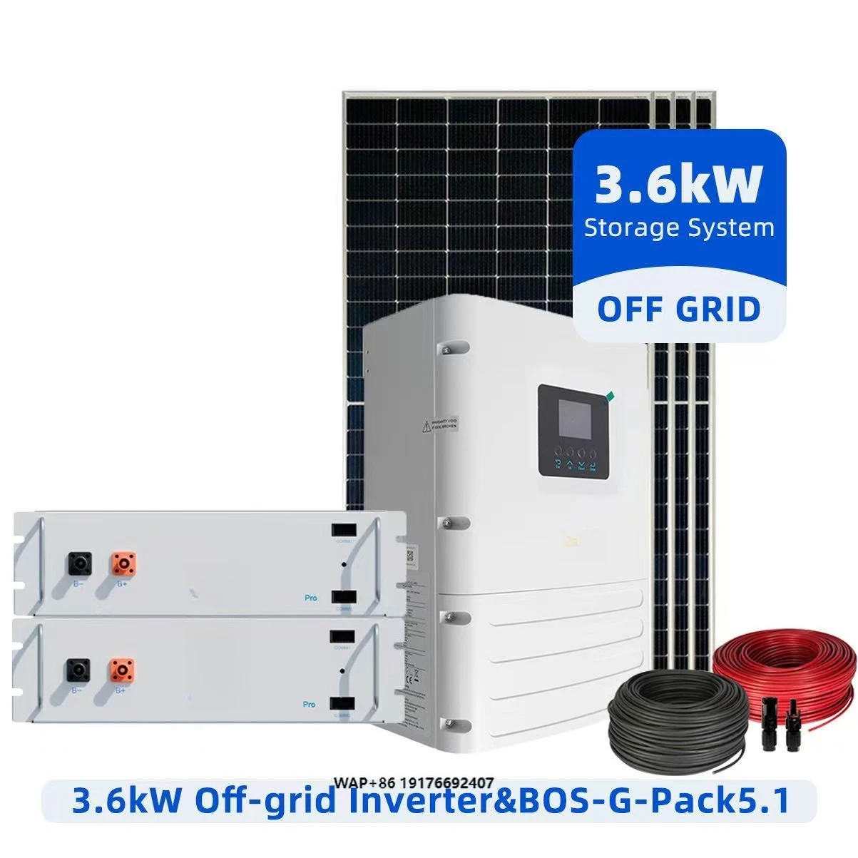 Deye Off-grid Solar Energy System Full Package 3.6KWH 3.6kW Complete 3.6kw Solar System with Lithium or Lead Acid Battery
