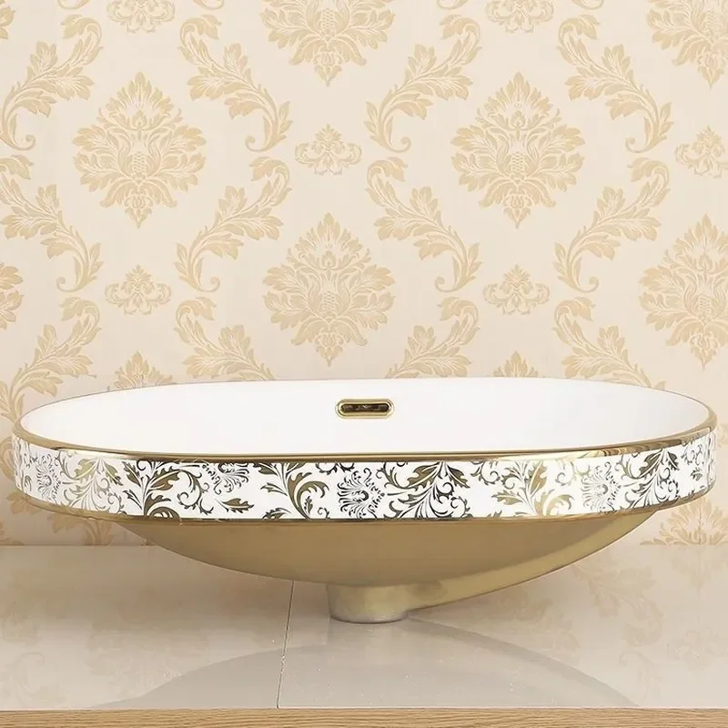 Wholesale High Temperature Firing Ceramic Semi Embedded Phoenix Tail Wash Basin Household Bathroom Sink Chaozhou Guangdong