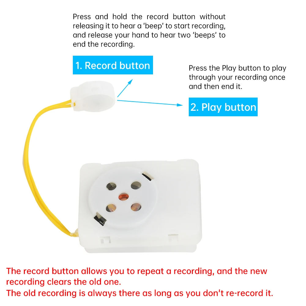35s/40s/5min Plush Toy Voice Message Recorder Voice Box Sound Module Plush Toy Voice Message Recorder Device Clear Voice Recorde