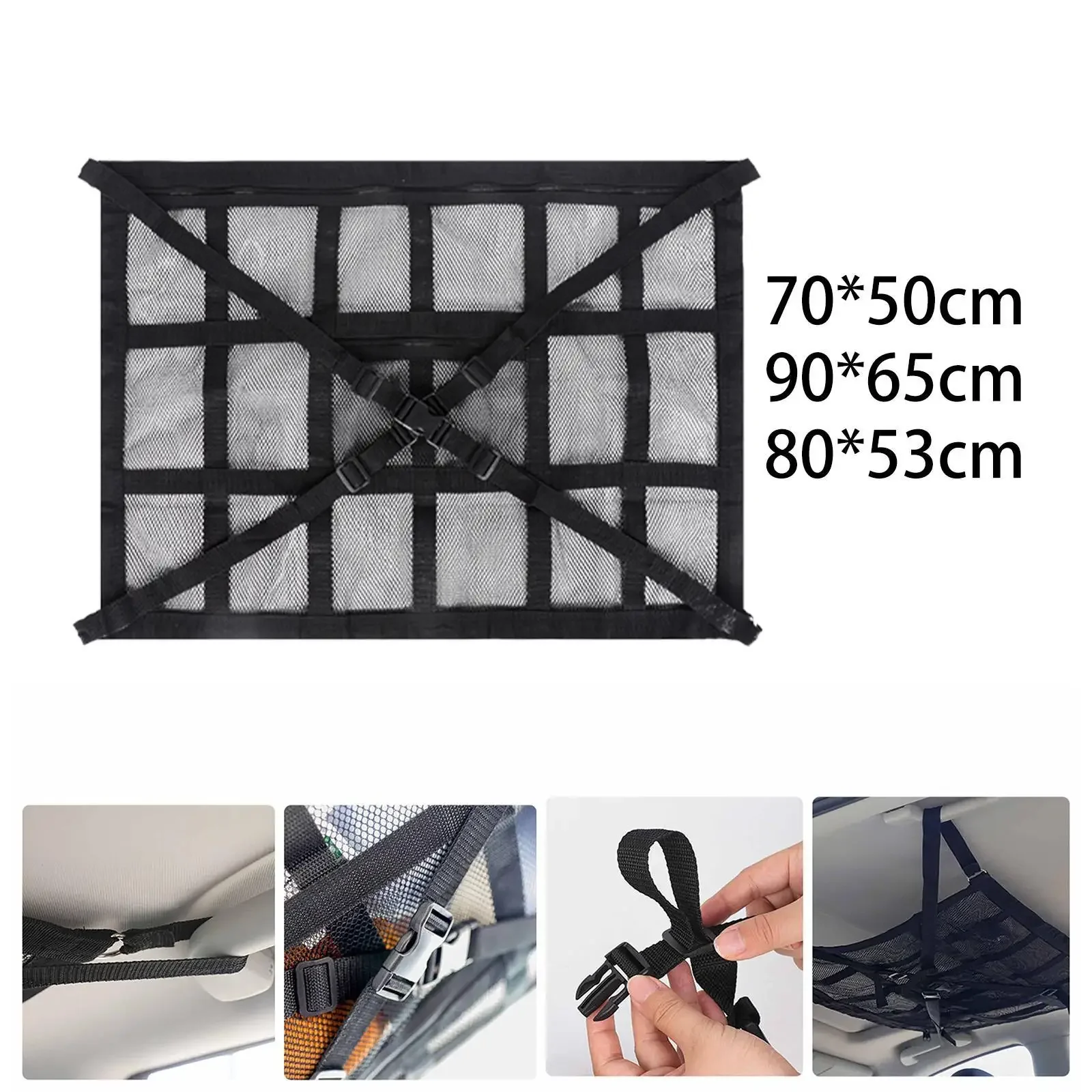 

Car Ceiling Cargo Net Pocket Sturdy Truck Netting Car Roof Storage Organizer for Truck Automotive Van Long Road Trip Travel