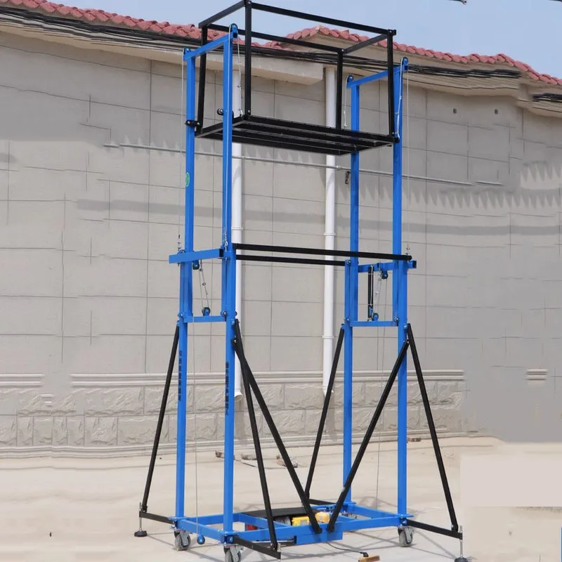 Electric Lifting Scaffold Mobile Hoist Scaffolding Lifting Platform Home Decoration Site Construction Tools Load Capacity 400kg