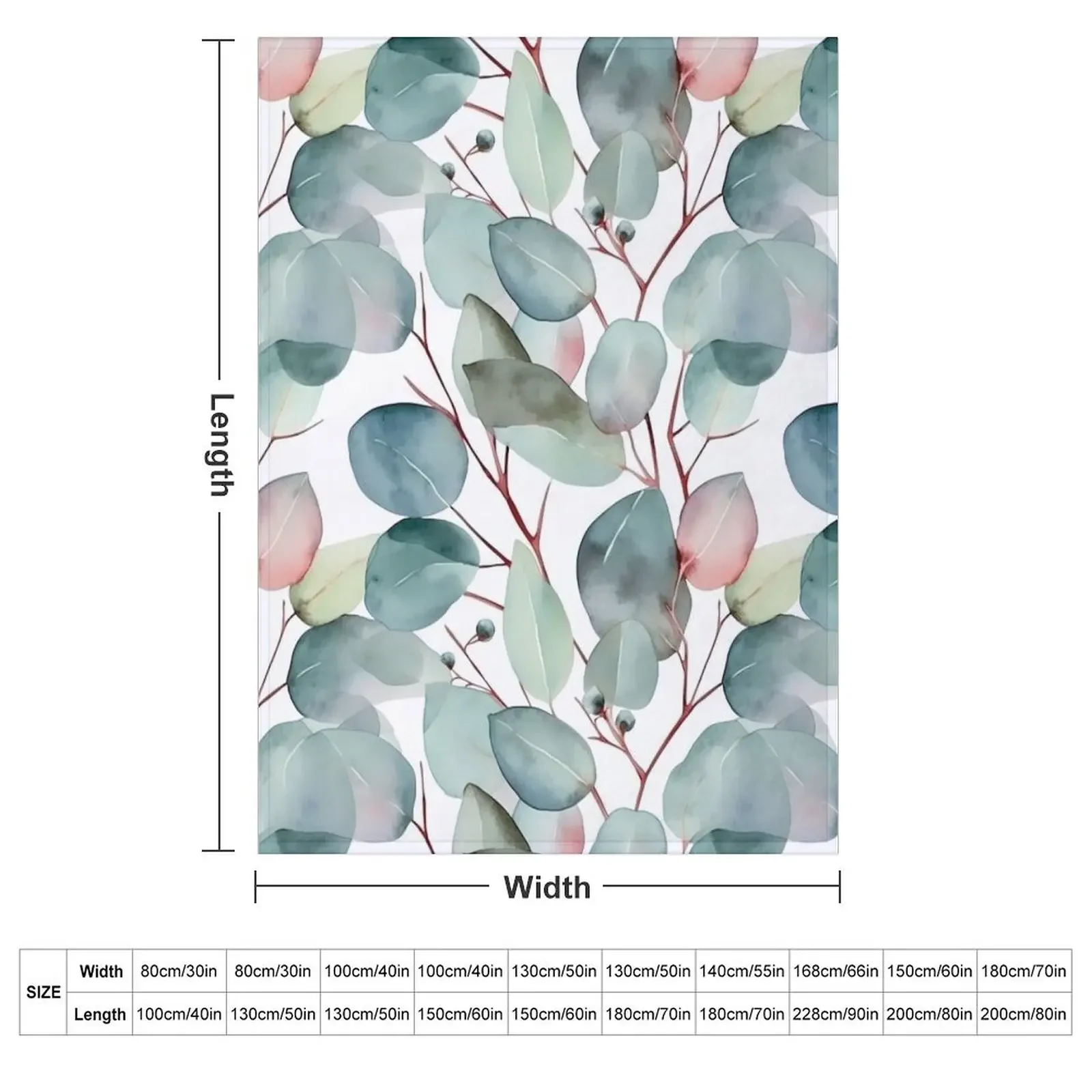 Nature Design 11 Vintage Eucalyptus Floral Flowers Fleurs Flores Throw Blanket Picnic for babies Sofa Blankets