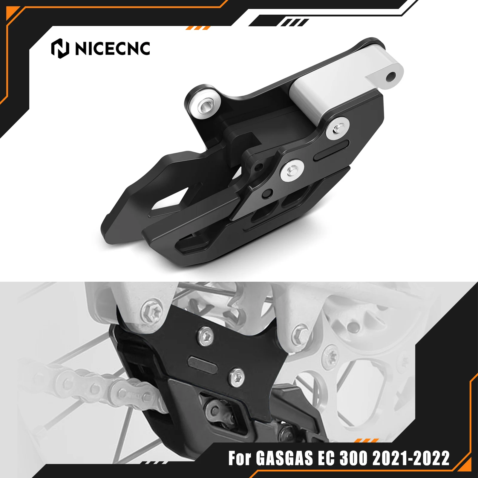 

NICECNC For GasGas EC 300 EC 250 ECF 350 MC 125 MC250F EX 300 EXF 350 450 2021-2022 Chain Guide Guard For KTM EXC 300 EXCF 350