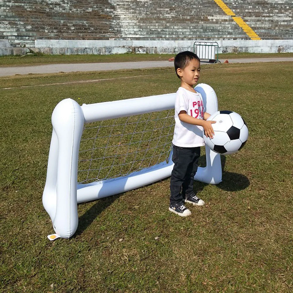 

Inflatable Football Door PVC Portable Soccer Goal White Kids Outdoor Indoor Play Easy Assembled Toy