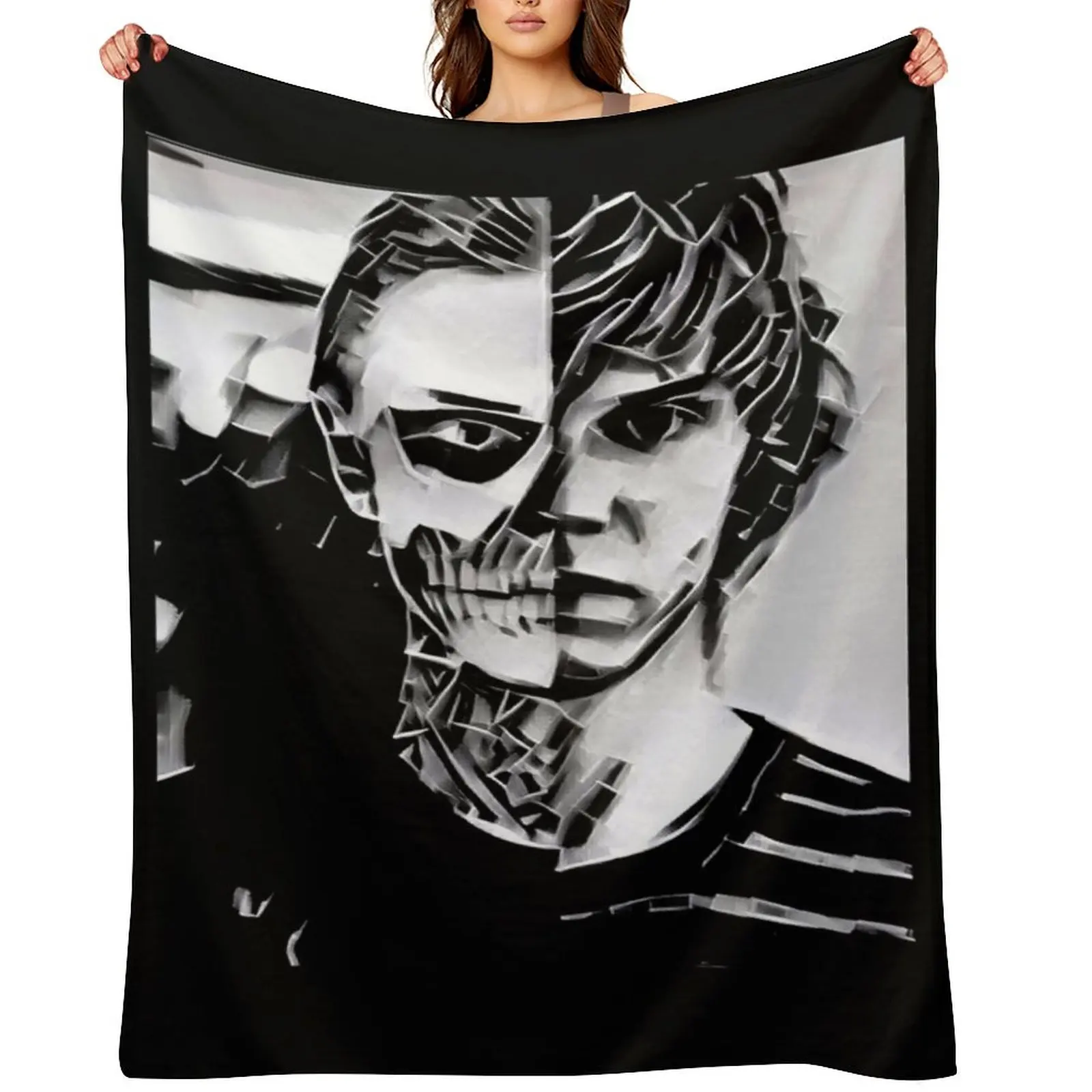 

Tate Langdon Skull Designer Throw Blanket Soft Plush Plaid Beautifuls Bed covers Stuffeds Blankets
