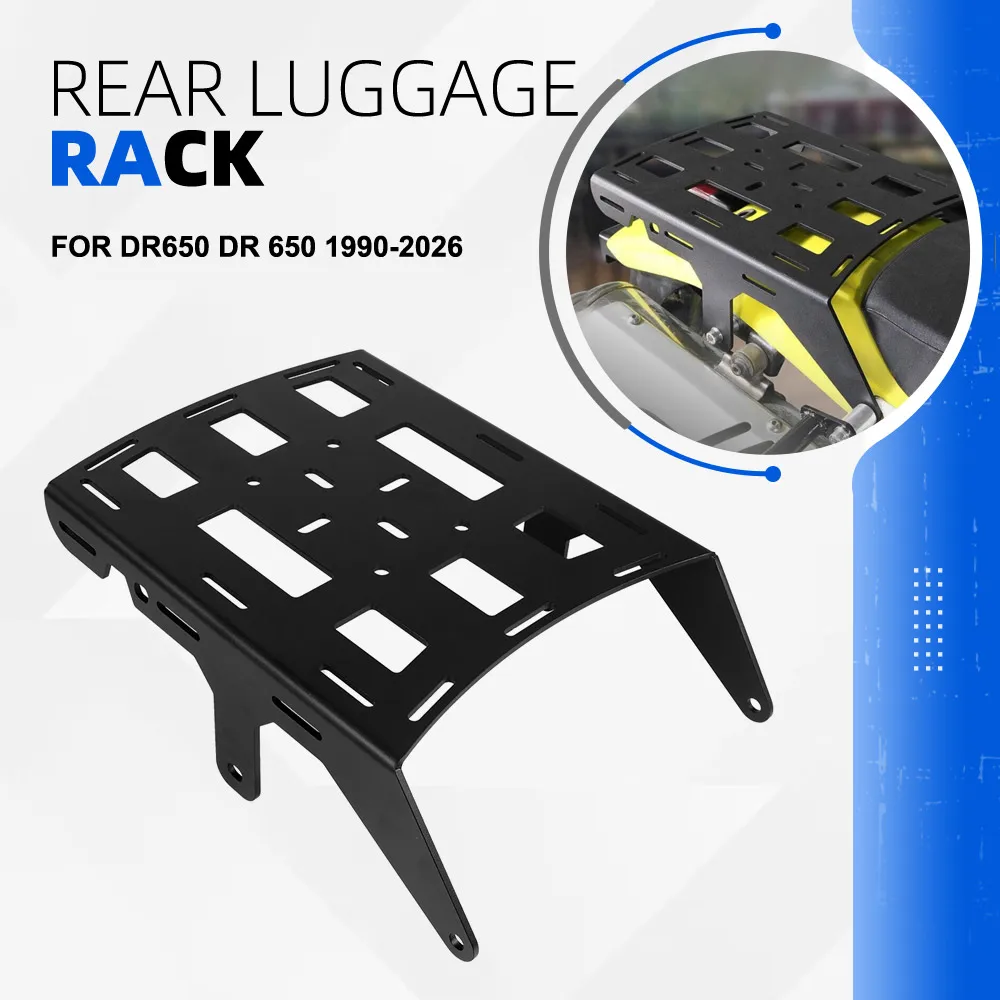 

For Suzuki DR650 DR 650 1990-2026 2025 2024 2023 2022 Motorcycle Rear Luggage Rack Carrier Shelf Top Box Holder Support Bracket