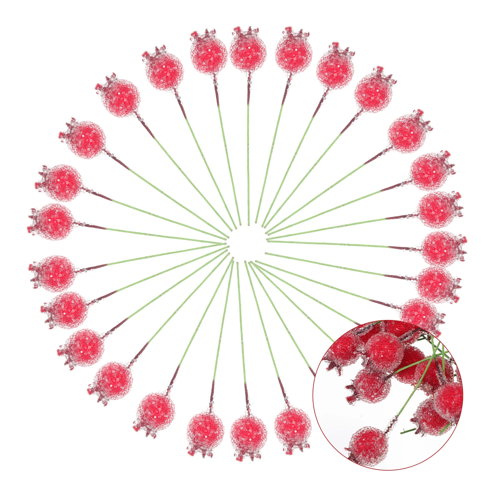 

100Pcs Artificial Frosted Berry Picks Simulation Christmas Decoration Craft Supplies Wreath Embellishment