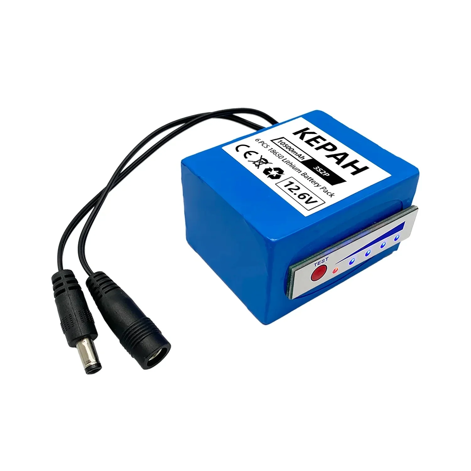 Professional 3S2P 12.6V Lithium Battery｜12V 10500mAh with Power Indicator Original for Fish Detector & Fishing Camera