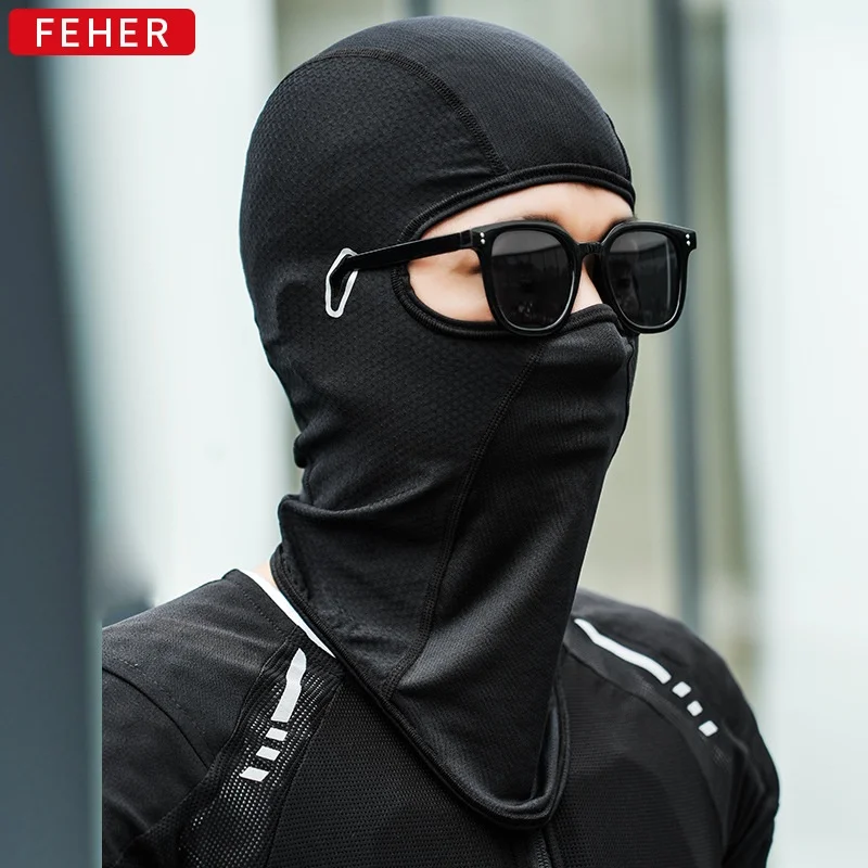 

Feher Motorcycle Riding Headcover Summer Breathable Scratch Resistant Ice Silk Sunscreen Mask Fei'Er Knight Headcover good life