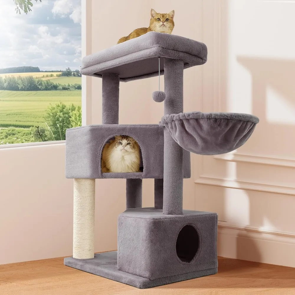 

Gardner Pet 41 Tall Cat Tree for Medium Large Cats, Heavy Duty Cat Tower with 2.8in Posts & Washable Top Perches, Space-Saving C