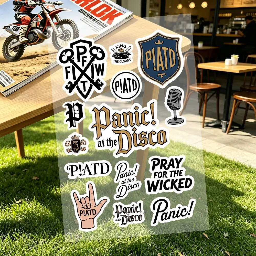 P-Panic A-At T-The D-Disco Reflective Motorcycle Stickers Waterproof Vinyl Decals For Motorbike Helmet Fuel Tank Bike