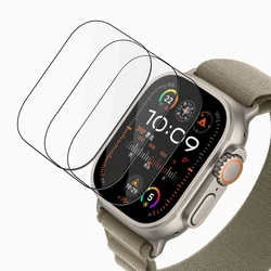 Película de vidrio templado para Apple Watch Ultra / Ultra 2, Protector de pantalla de 49mm, cubierta transparente HD resistente al agua y antiarañazos para iWatch 49MM