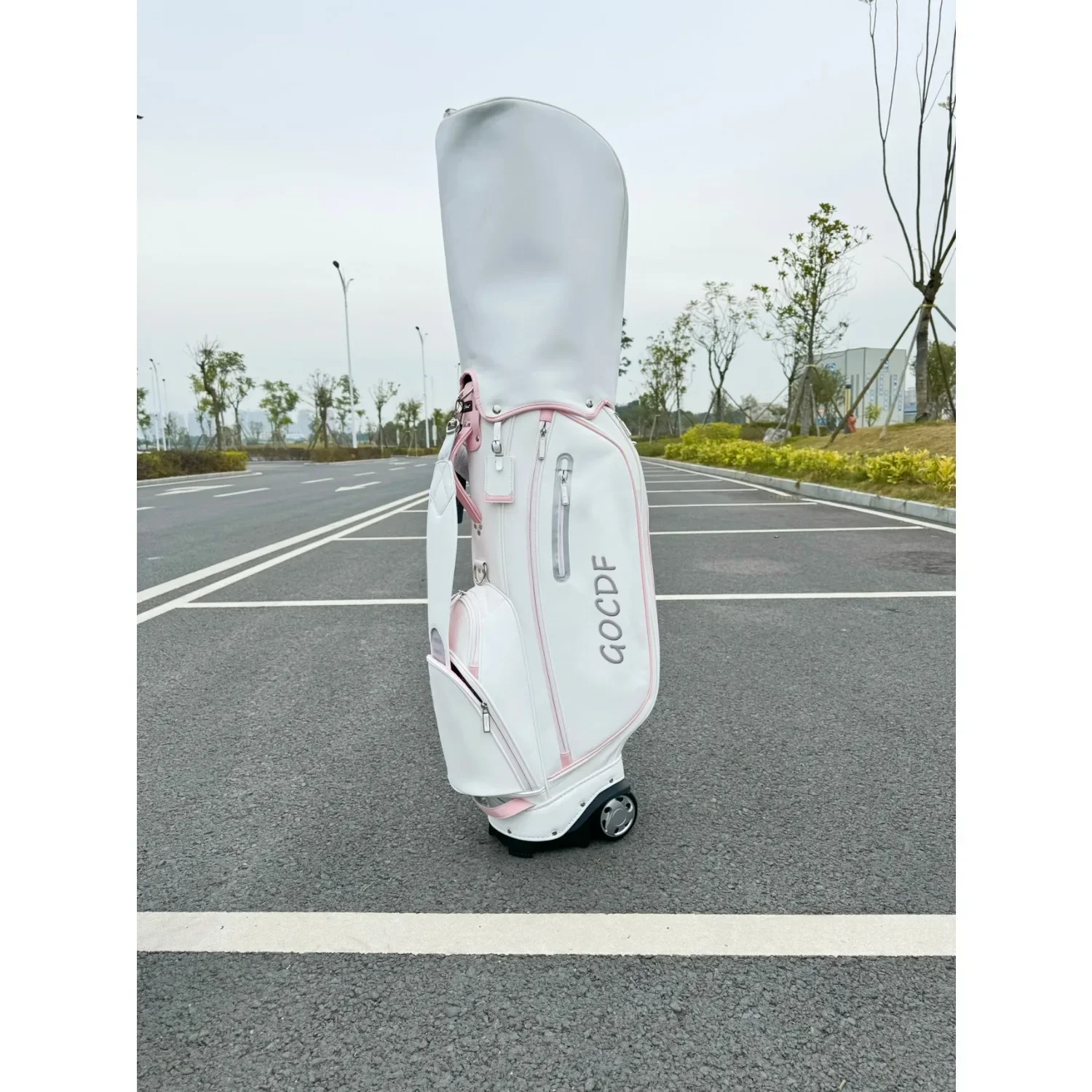 Saco de golfe PU impermeável para mulheres, Urban Caddy Bag, padrão e rodas, novo, 2024