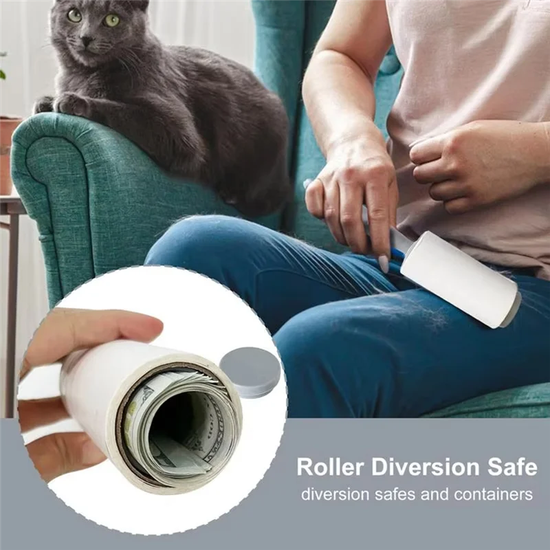 

ABRS-Pet Hair Remover Lintroller Sticky Pet Hair Remover Fabric Cleaner Secret Jewelry Storage Home Security For Change Cash