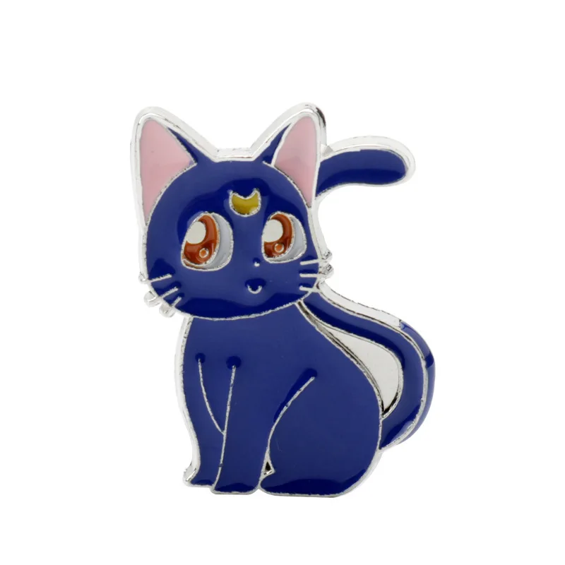 2Pcs/set Anime Moon Cat Brooches for Women Brooch Lapel Pins Enamel Pin Backpacks Cute Jewelry Accessories Gift view 6