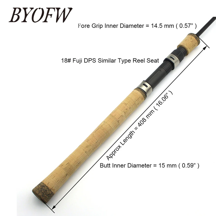 BYOFW 1 Set Composite Cork Spinning Fishing Rod Handle Grip With 18# DPS Similar Reel Seat Pole Building Repair DIY Replacement