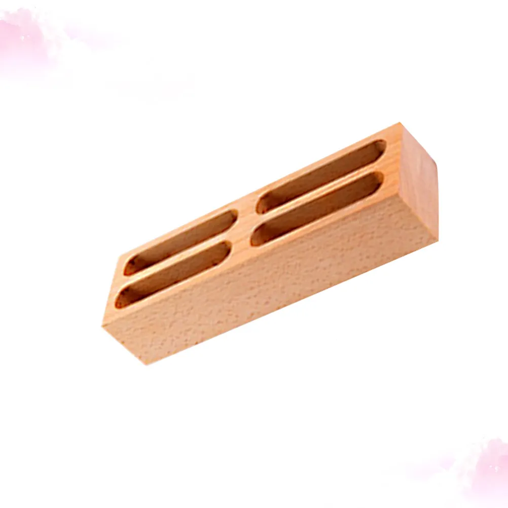 Stylish Solid Beech Wood Business Card Holder Box Compact Desktop Organizer for Cards Notes Photos Teacher Gift Business