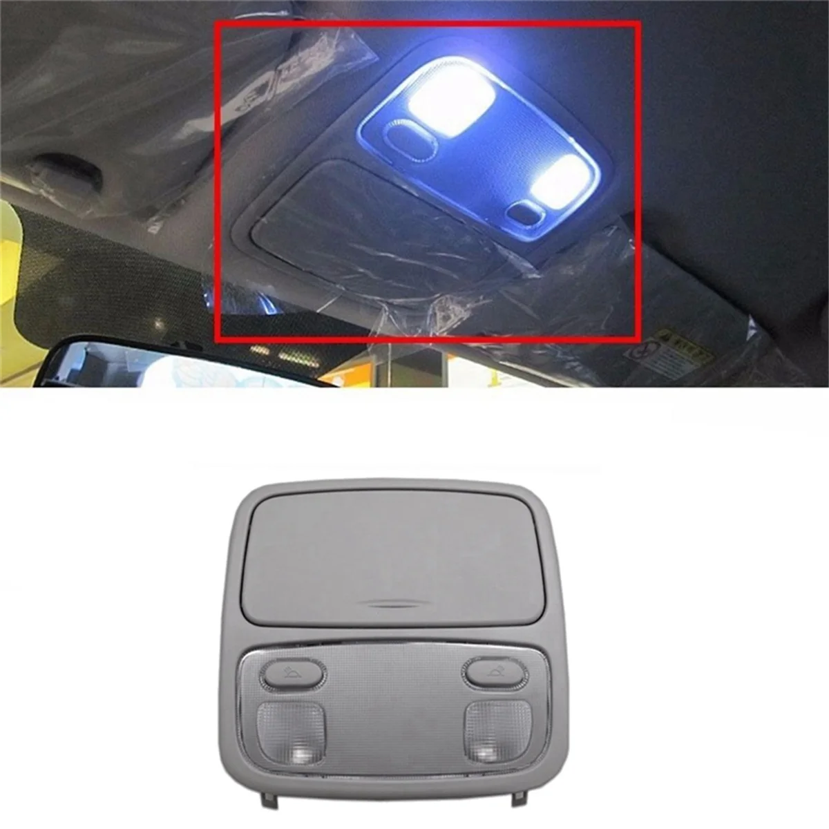 Car Interior Roof Reading Light Ceiling Lamp 92800-1D000QW for Kia Carens Rondo 2007-2012 Overhead Console Light Grey