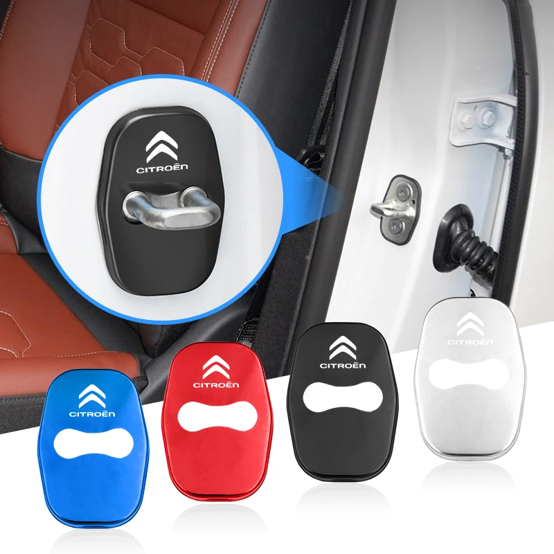 4Pcs Auto Türschloss Abdeckung Edelstahl Schutz Zubehör Für Citroen C1 DS3 C2 C3 Vts C4 Saxo C4L C5 c6 C8 Xsara C3-XR