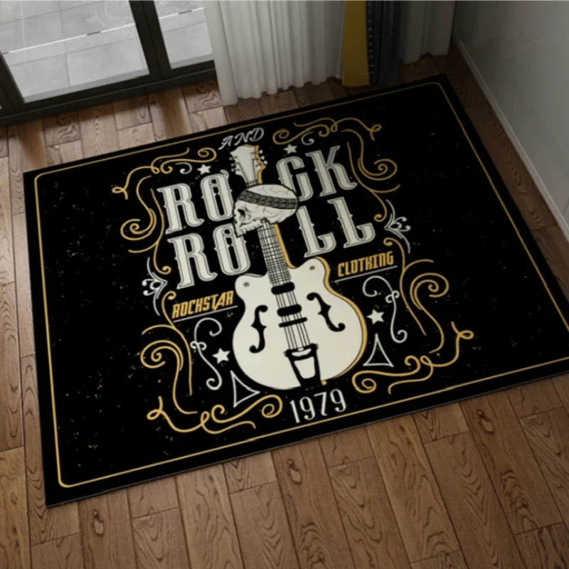 Colorful Piano Music Rock Carpet, Bedroom, Kitchen, Guitar Rugs, Kids Room, Decorative Play Mat, Pastoral Carpet, Living Room