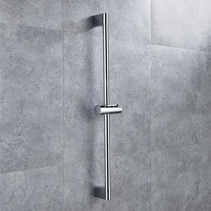 Adjustable Shower Bar Lifting Rod Extendable Wall Mount Shower Horizontal Bar Column Black White Chrome Bathroom Riser Slide
