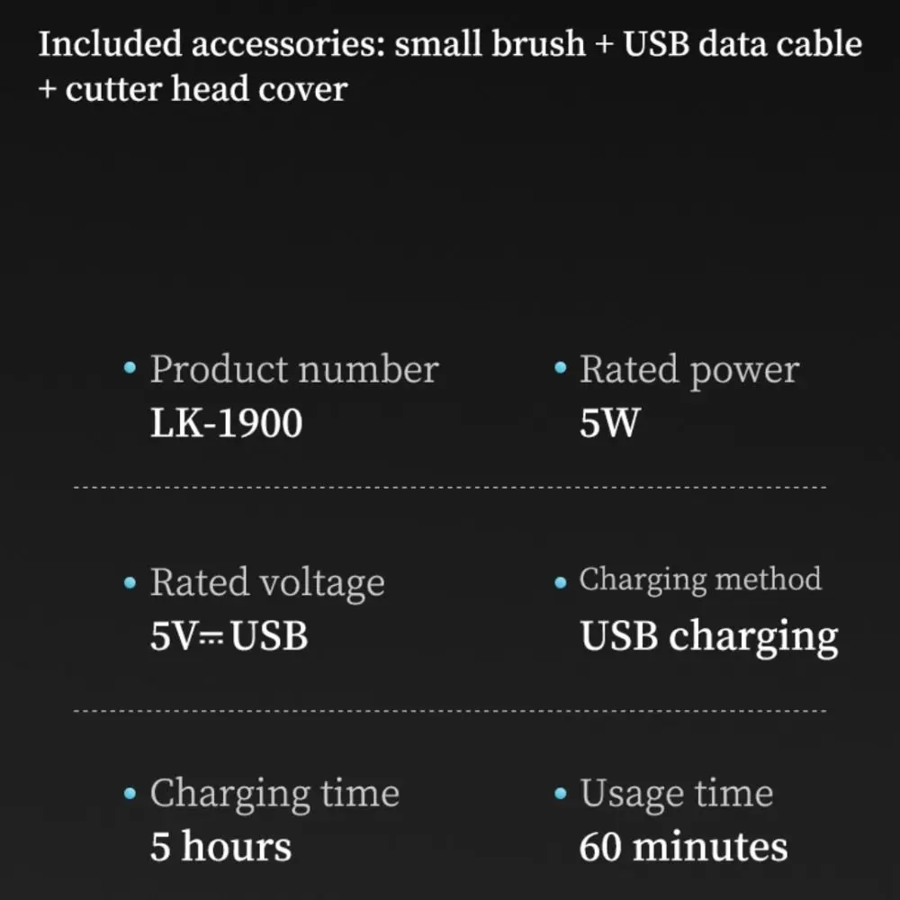 Alat cukur elektrik LK1900 pria, pencukur rambut portabel dapat diisi ulang warna biru/hitam, pencukur jenggot