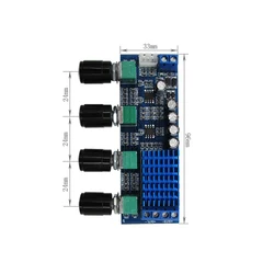 XH-M577 DC 12-24V Audio High Power Tone Op Amps TPA3116D2  Dual-channel Stereo 80W*2 Digital Amplifier Board B4-003