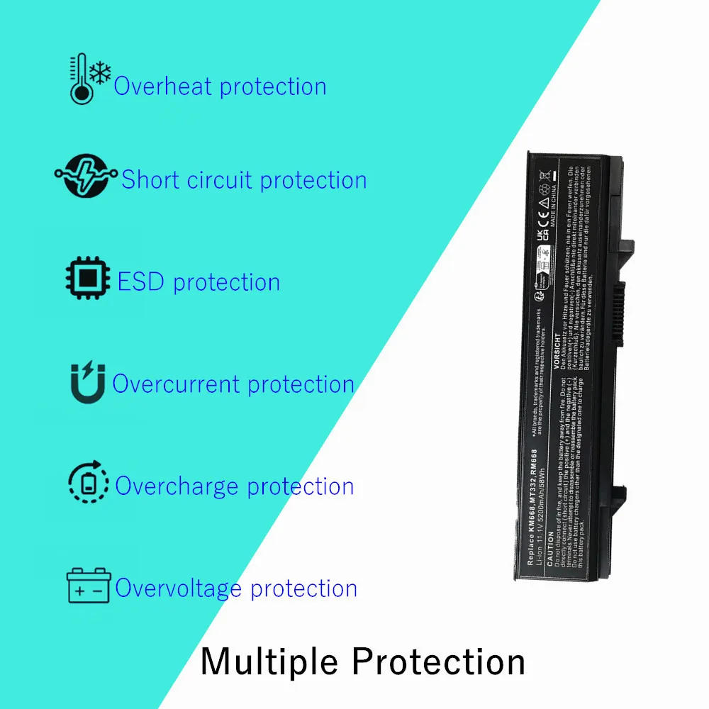 KM668 KM752 Laptop battery For Dell Latitude E5400 E5510 E5500 E5410 KM742 KM760 KM970 MT186 MT187 RM661 RM668 PW640 PW649 - Image 5