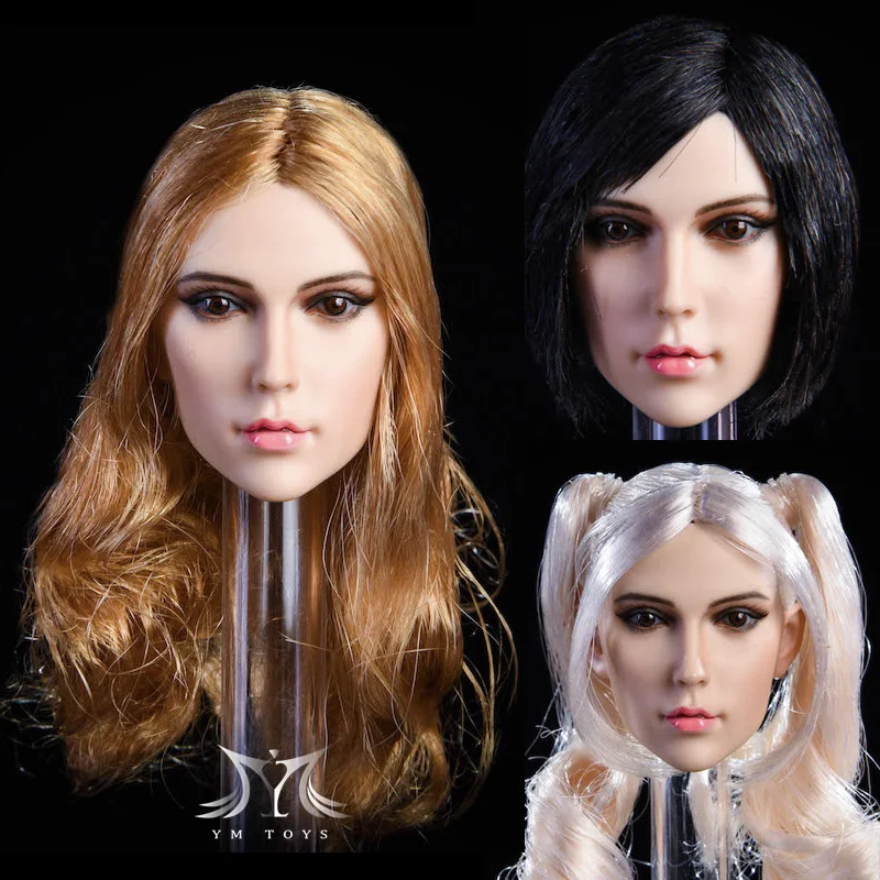 YMTOYS YMT018 1/6 Female Soldier Goddess Of Glamour Hair Planting Head Carving Model Accessories Fit 12'' Action Figures Body