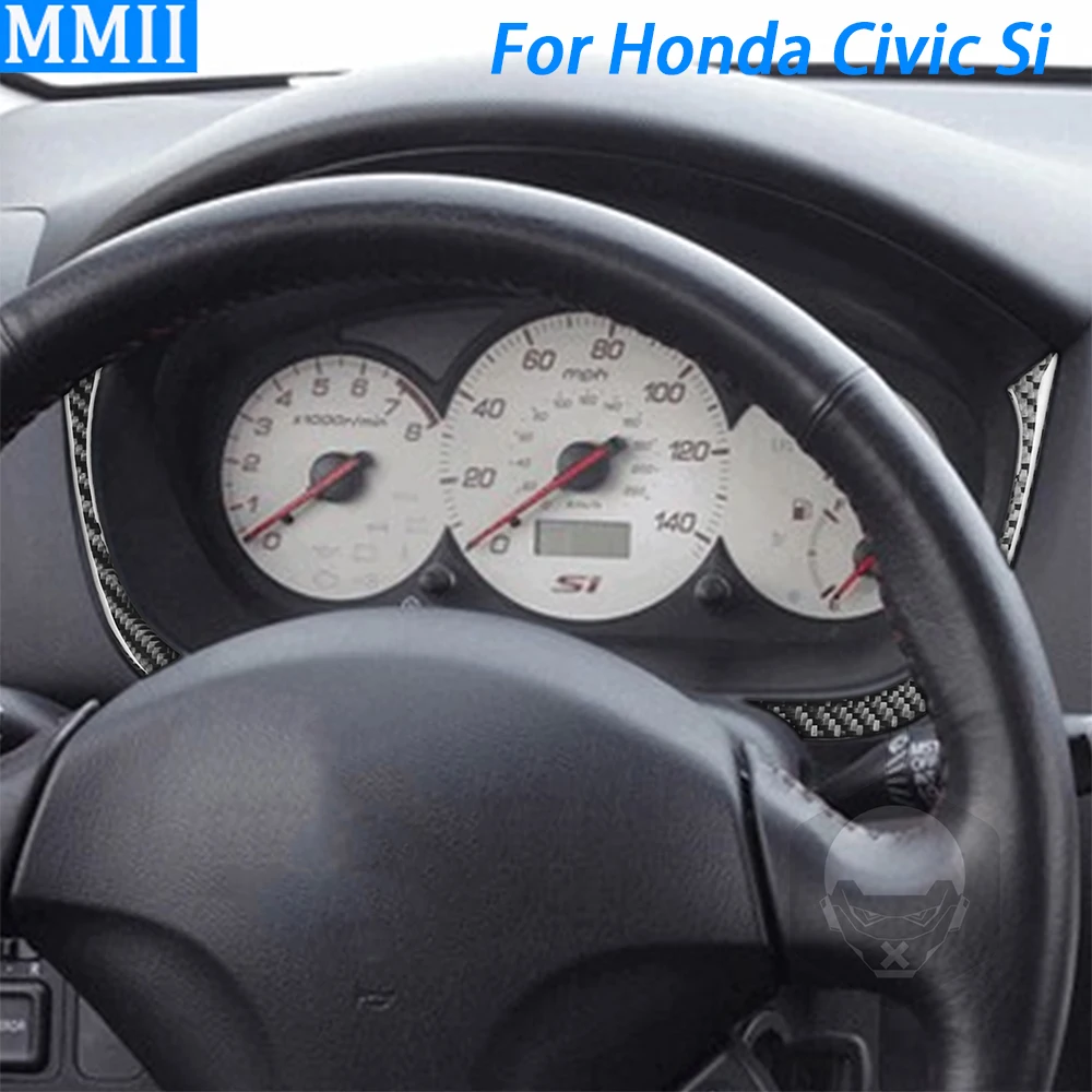 

For Honda Civic Si 2001-2005 Real Carbon Fiber Dashboard Speedometer Panel Decorative Strips Car Interior Accessories Sticker