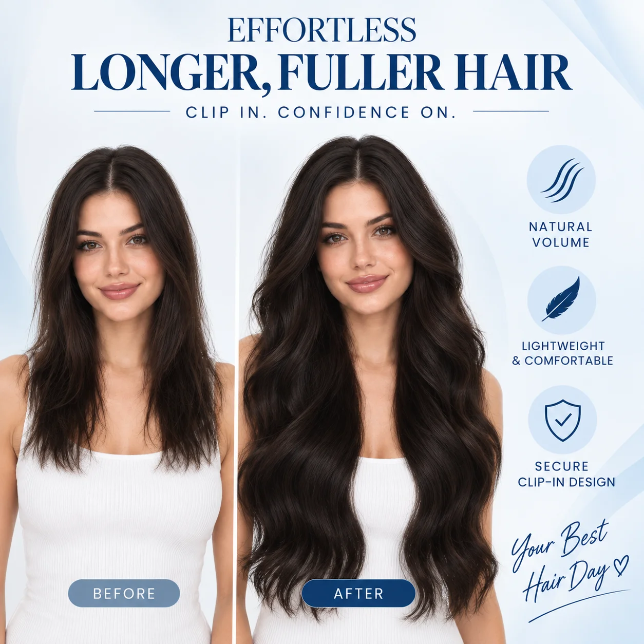 Clip in Hair Extensions Real 100% Human Hair Reusable Invisible Blend Invisible 7Pcs 20 22 Inches 22In 120g/pack #1B Natural Black