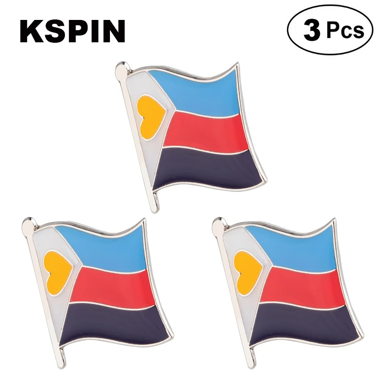 3pcs A Lot Tricolor Polymory Pride  Flag Lapel Pins Badges Brooches