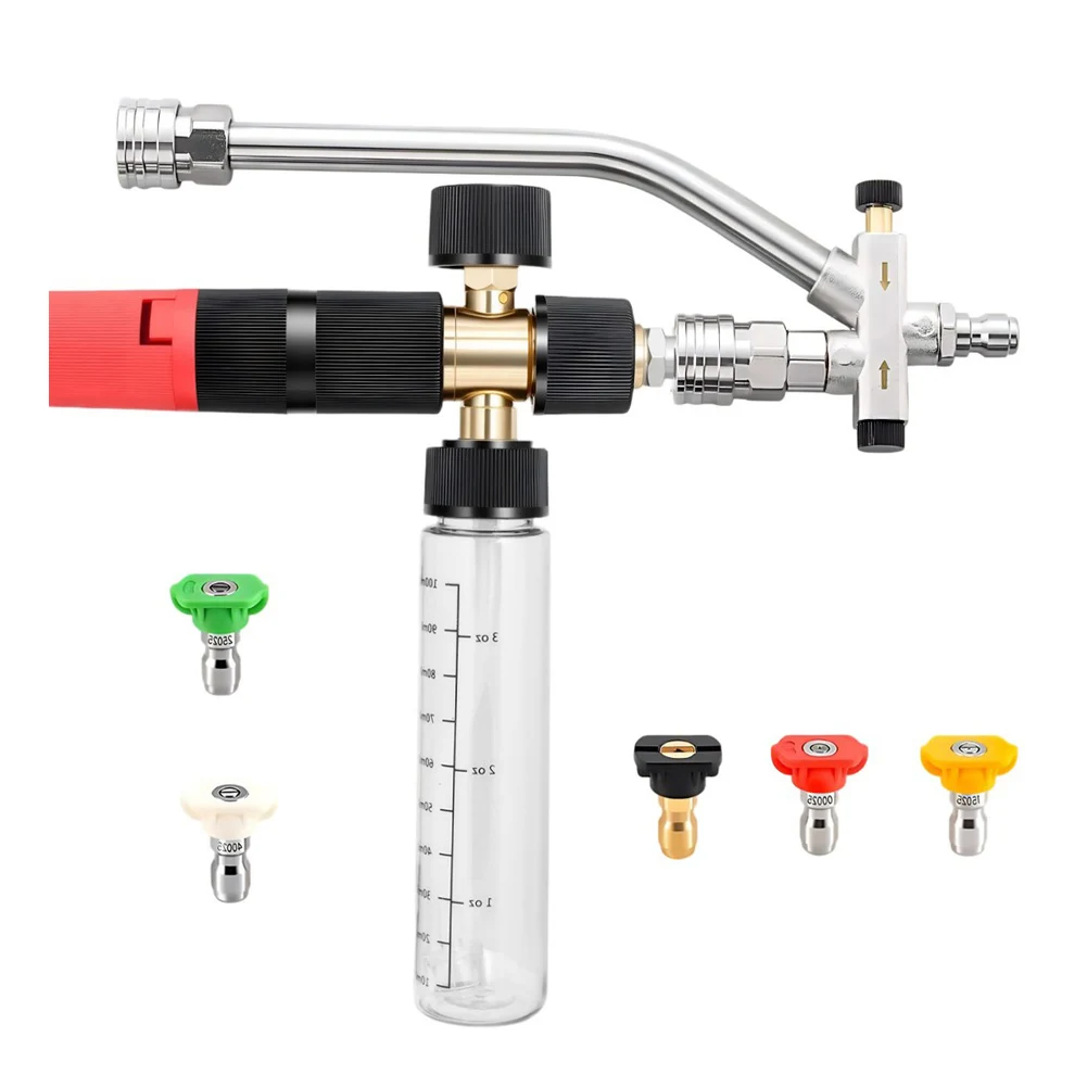 Dual Connector Foam Spray for Pressure Washer Engineered for For Tool For Daily Foam Compatibility 3600 PSI Rated Alloy Housing