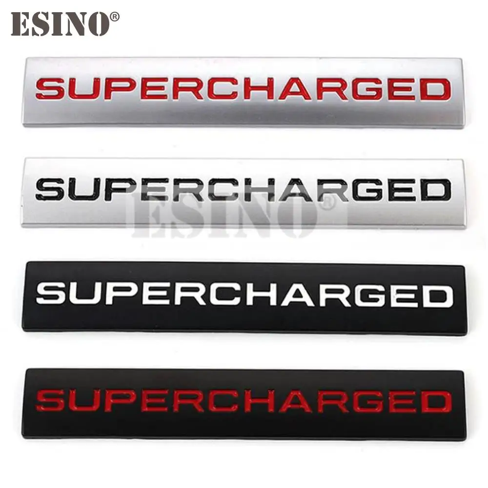 Car Styling Supercharged Logo 3D Metal Chrome Zinc Alloy Emblem Badge Decal Auto Accessory for Land Rover Ranger Rover