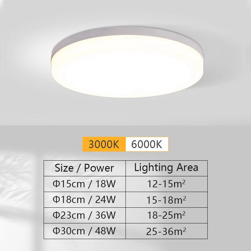 Circular LED Ceiling Light Bedroom Balcony Indoor Lighting Cold White Warm White 18W 24W 36W 48W Ceiling Lights AC85-265V image 2