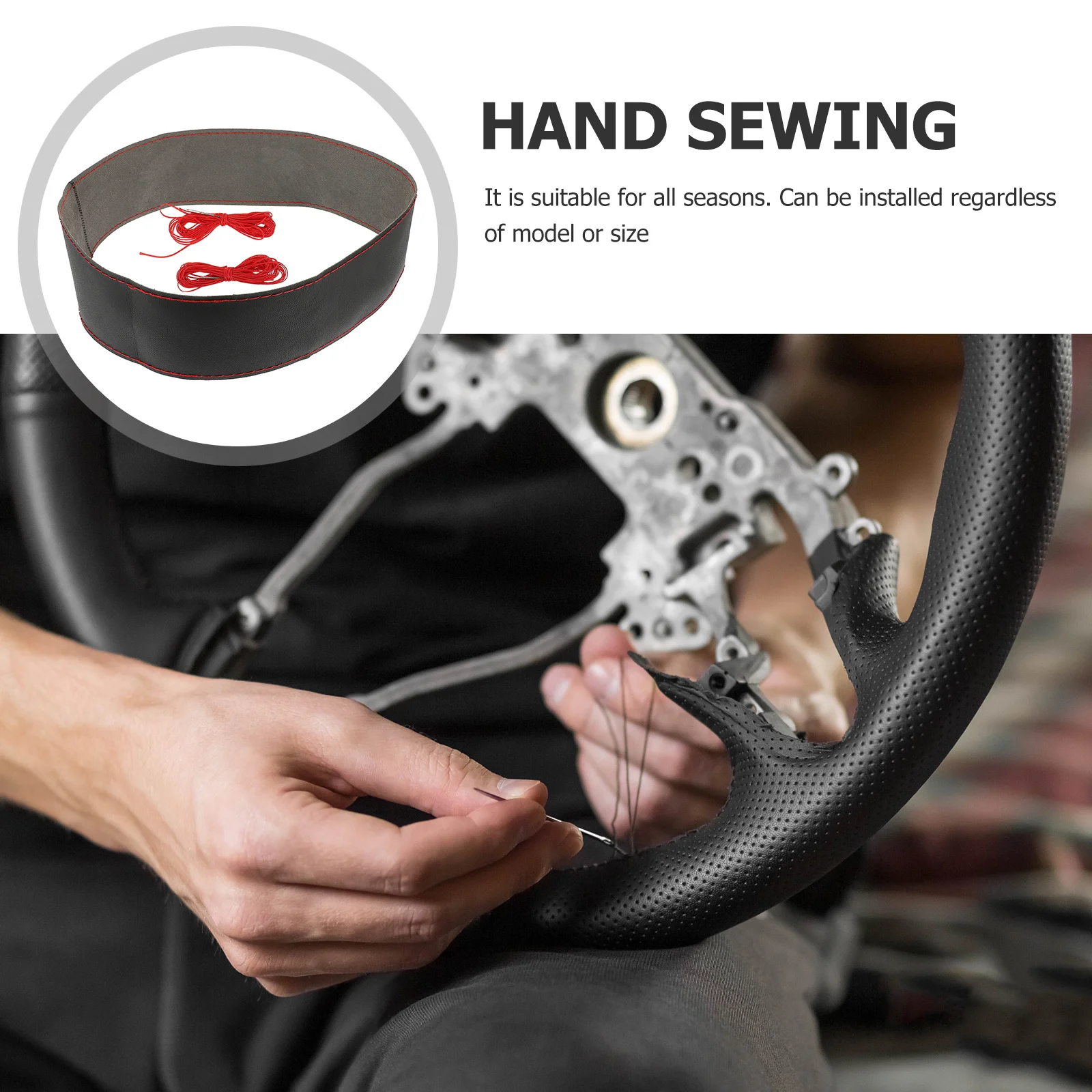 

Steering Wheel Cover Durable Soft Car Wheel Cover Universal Fit for Cars Minivans Trucks with Non-Slip Grip