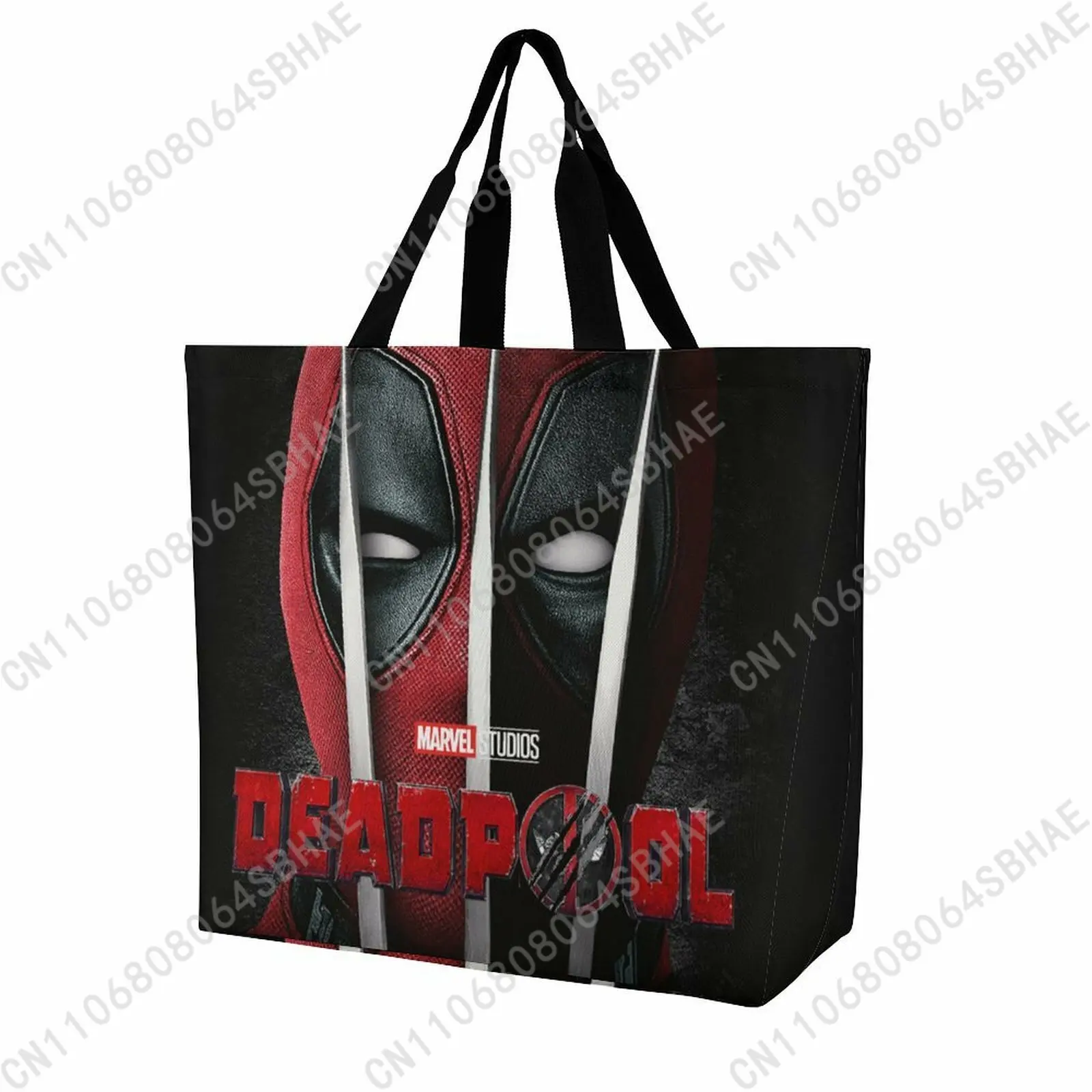 

Сумка-тоут Marvel Deadpool большой вместимости, женская сумка для покупок, многоразовая сумка для продуктов, подарок на каждый день, индивидуальный дизайн для косплея