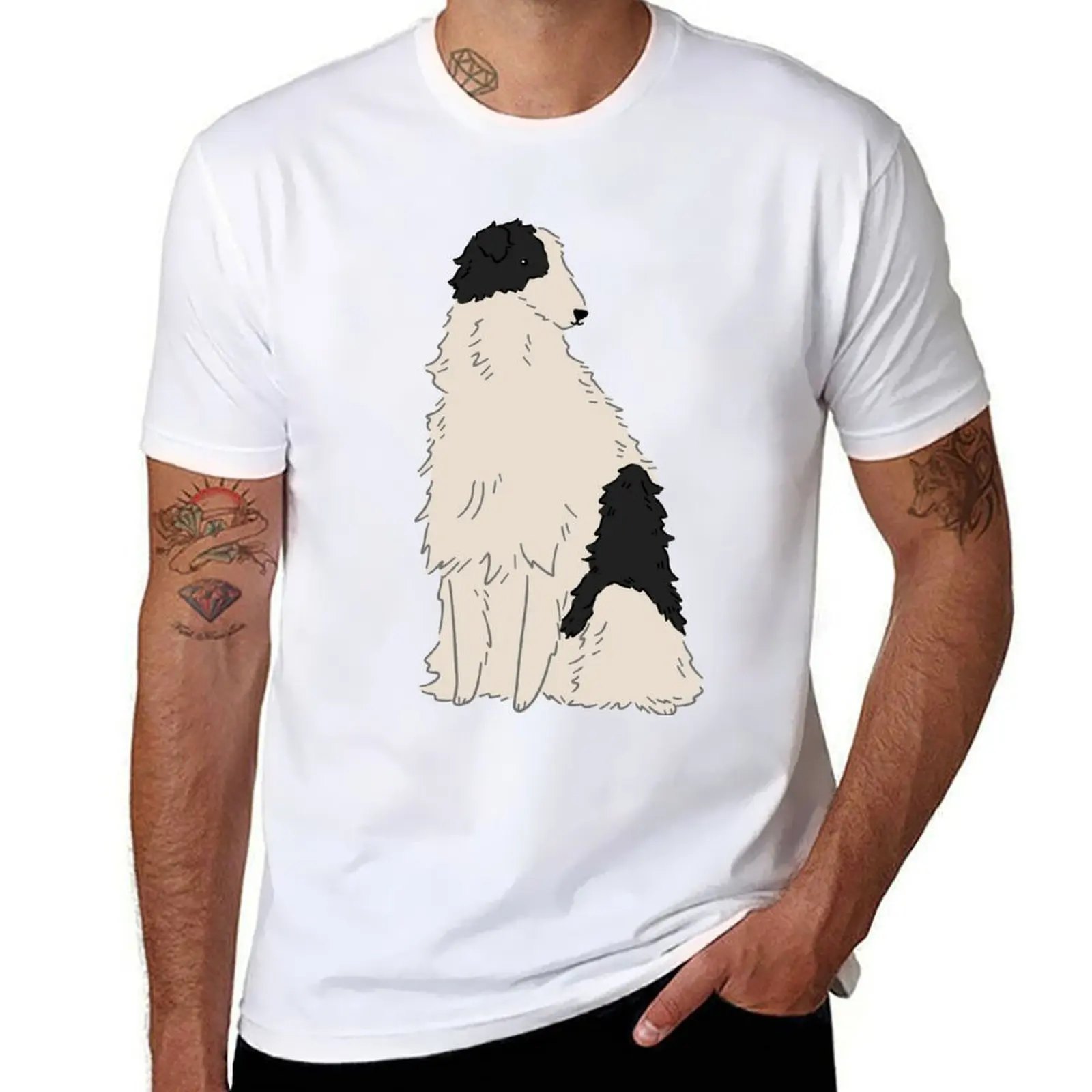

Black and White Borzoi T-Shirt man t shirt designer t shirts for man graphic tees T-Shirt