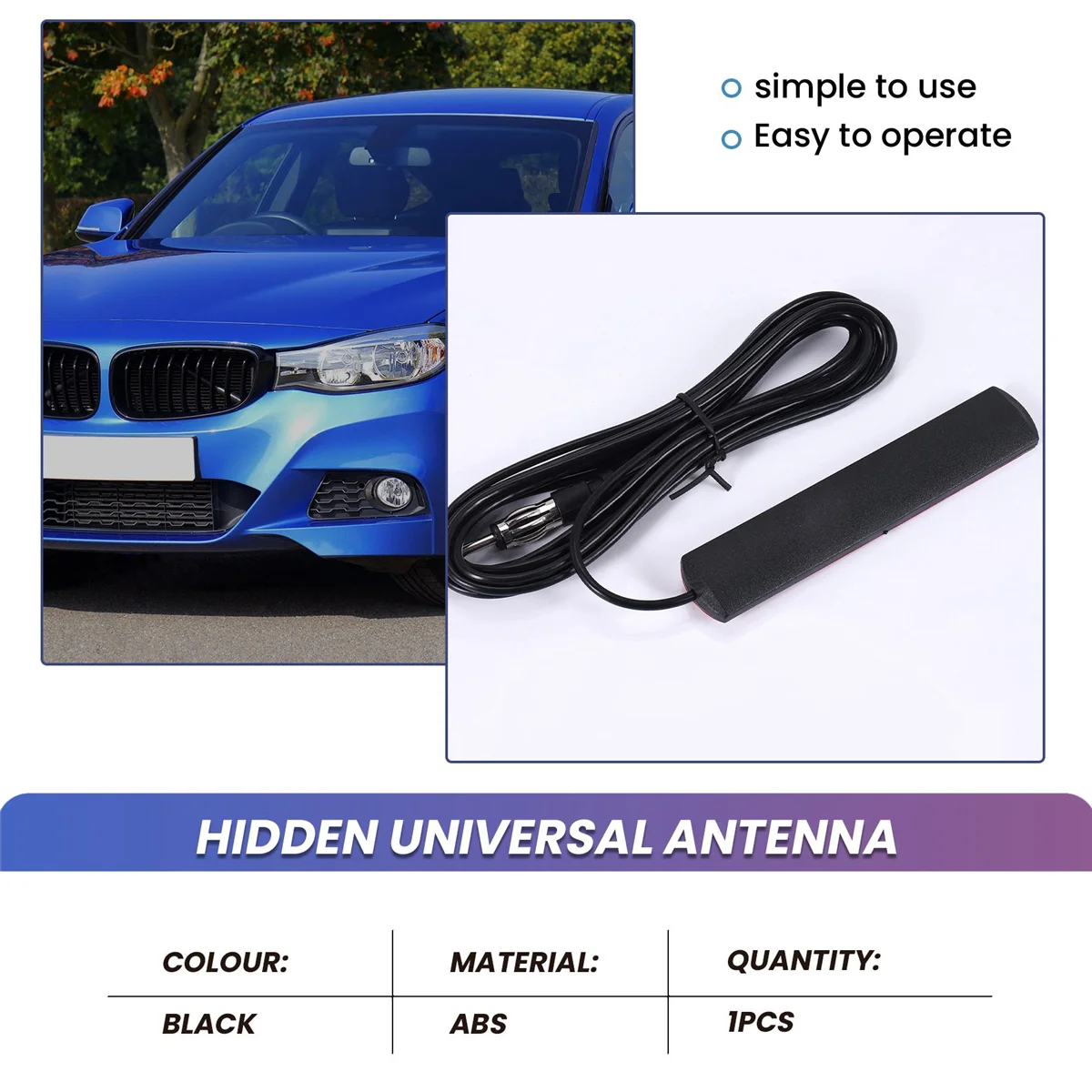 Universal Car Stereo AM FM Radio Dipole Antenna Aerial for Vehicle Car