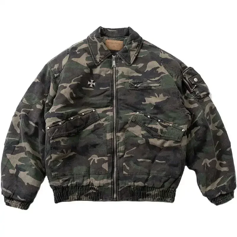 Wash Make Old Cotton Clothes Loose and Casual Street Style Autumn Winter Parka Jackets Men's Women's Fashion