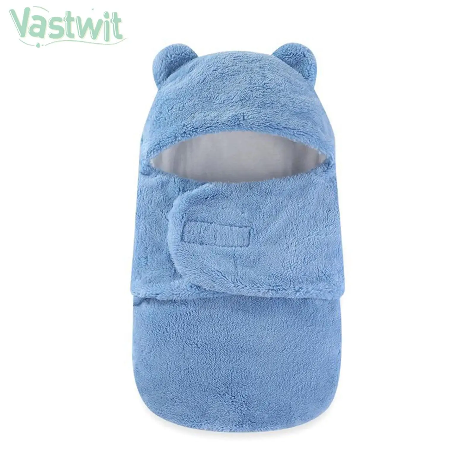 

Infant Winter Fleece Hooded Swaddle Blanket Sleeping Bag Windproof Warm Sleeping Sack Adjustable Soft Plush Shawl Swaddling Wrap