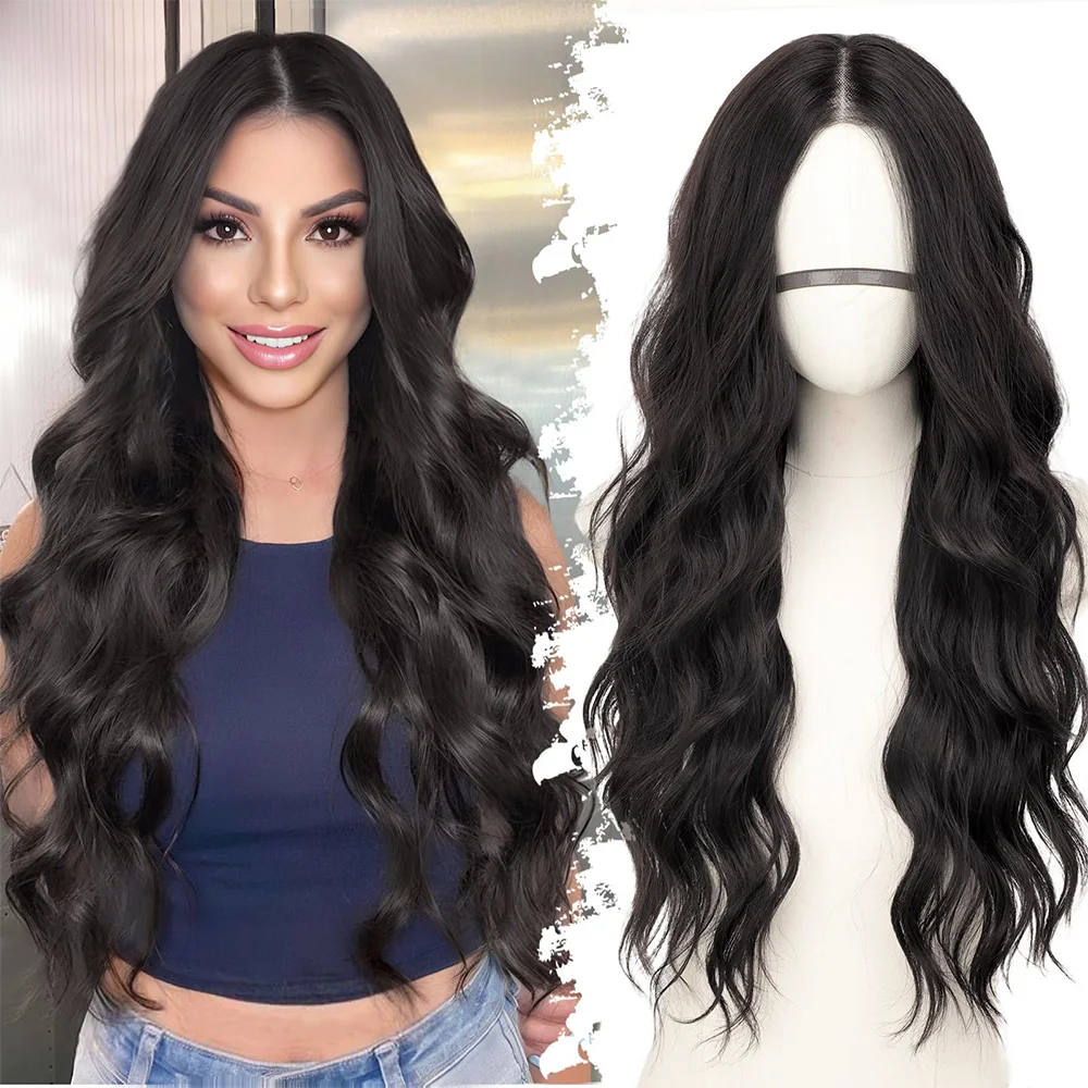 Perruque Lace Frontal Wig brésilienne naturelle, cheveux humains, Body Wave, 40 pouces, 13x6, noir naturel, pre-plucked, densité 200, pour femmes