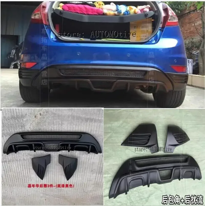 for Ford Fiesta MK7 2008-2013 Matt Black Rear Bumper Lip Diffuser Apron Splitter Spoiler