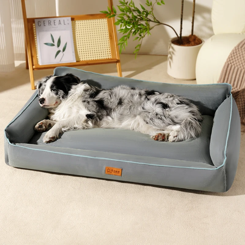 Winter-Hundebett, Wasserdichtes Sofabett für Mittelgroße Hunde, Eierschaum-Haustierbett mit Abnehmbarem Waschbarem Bezug und Rutschfestem Boden
