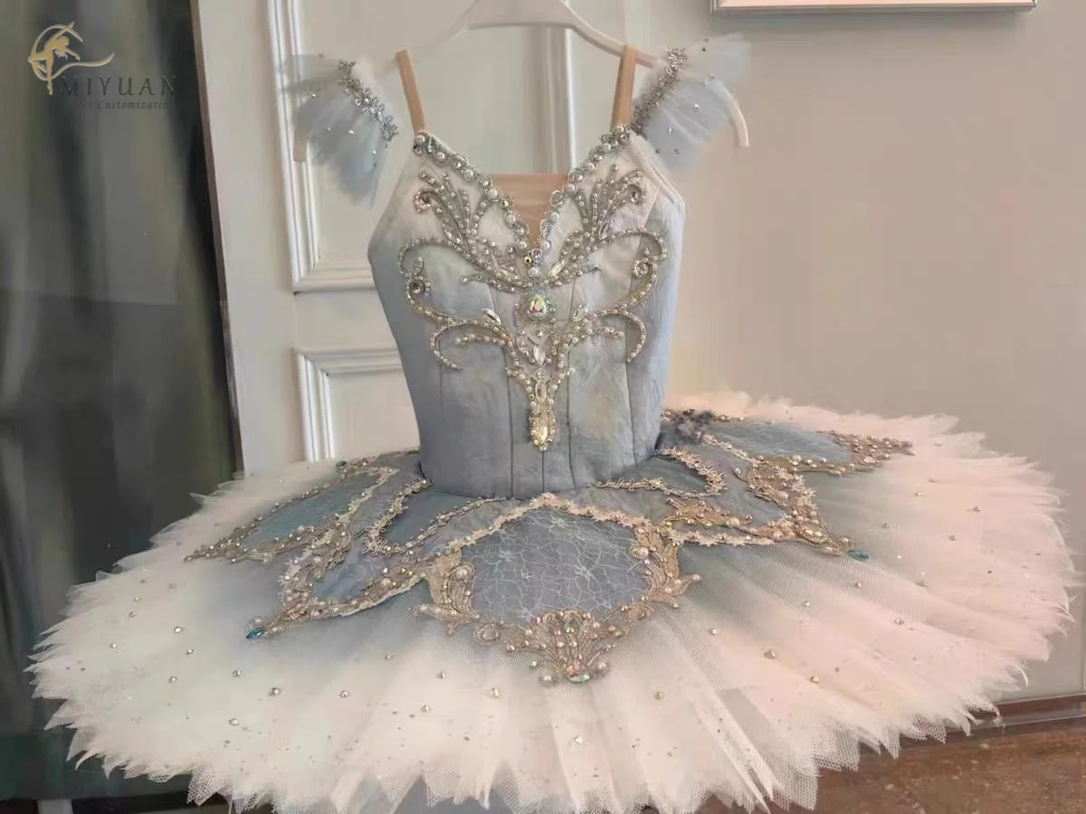 Vestido de alta gama personalizado de competición Bluebird, tutú profesional para adultos y niños, vestido de ballet azul cielo, vestido de disco de espectáculo para niñas, 2023