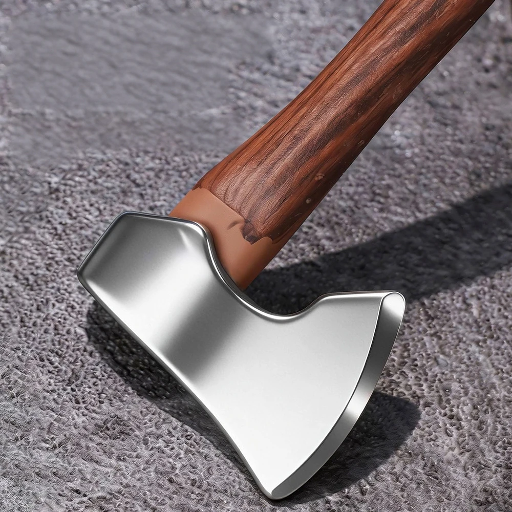 Scharfe Mini-Axt aus Edelstahl mit Holzgriff, EDC-Messer mit feststehender Klinge, Outdoor-Camping-Überlebens- und Tragbares Mehrzweckwerkzeug – Detail 7